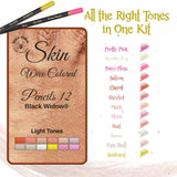 Black Widow Skin Tone Colored Pencils